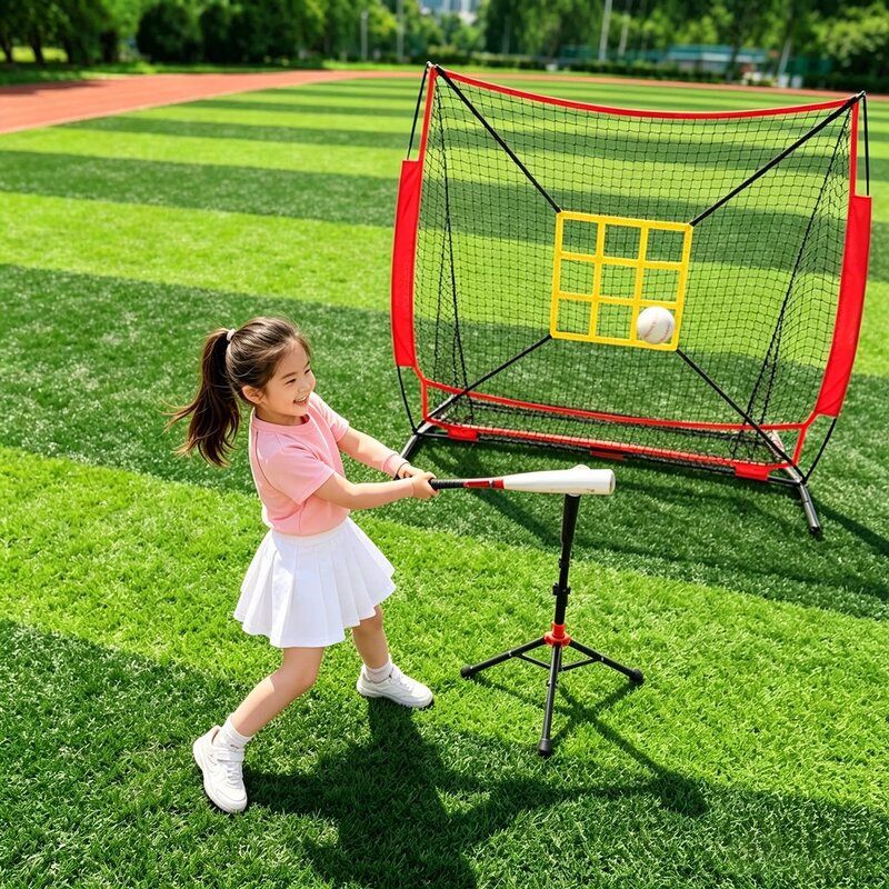 Baseball Batting Training Device Foldable Portable Practice Stand for Students, Children, and Adults Softball T-Base T-Frame