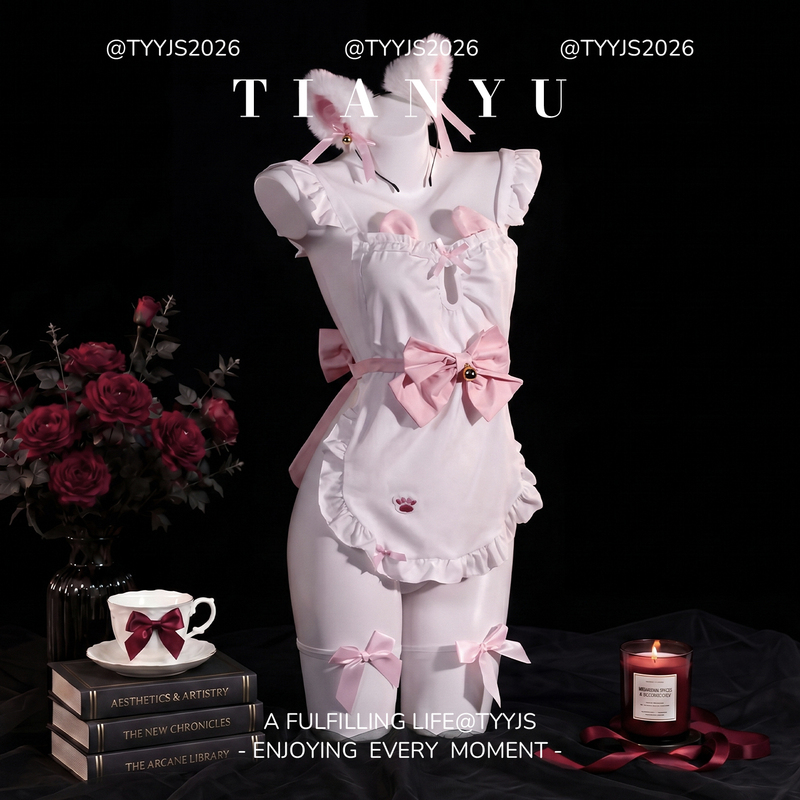 Sweet Desire Pink Cat Paw Cat Sexy Temptation Kitten Maid Uniform Date Role-Playing Suit Qqny Lingerie