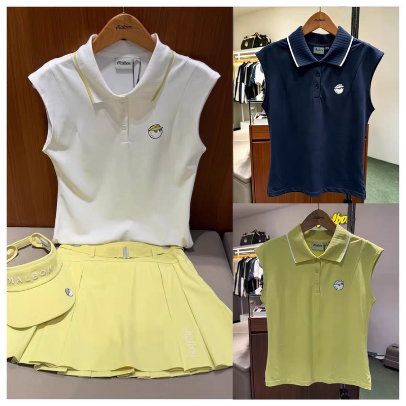 Solid Color Golf-Style Women's Sleeveless Polo Shirt, Quick-Drying Sports Casual Embroidered Top with a Trendy Golf Collar Solid Color Golf-Style Women's Sleeveless Polo Shirt, Quick-Drying Sports Casual Embroidered Top with a Trendy Golf Collar