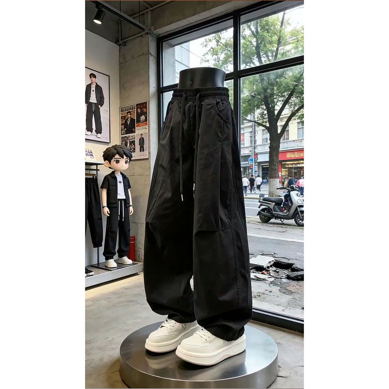 ︱New Collection︱Spring/Summer Black American Style Quick-Dry Paratrooper Pants for Men, Thin Pleated Casual Pants, Loose Fit Workwear Pants ︱New Collection︱Spring/Summer Black American Style Quick-Dry Paratrooper Pants for Men, Thin Pleated Casual Pants, Loose Fit Workwear Pants