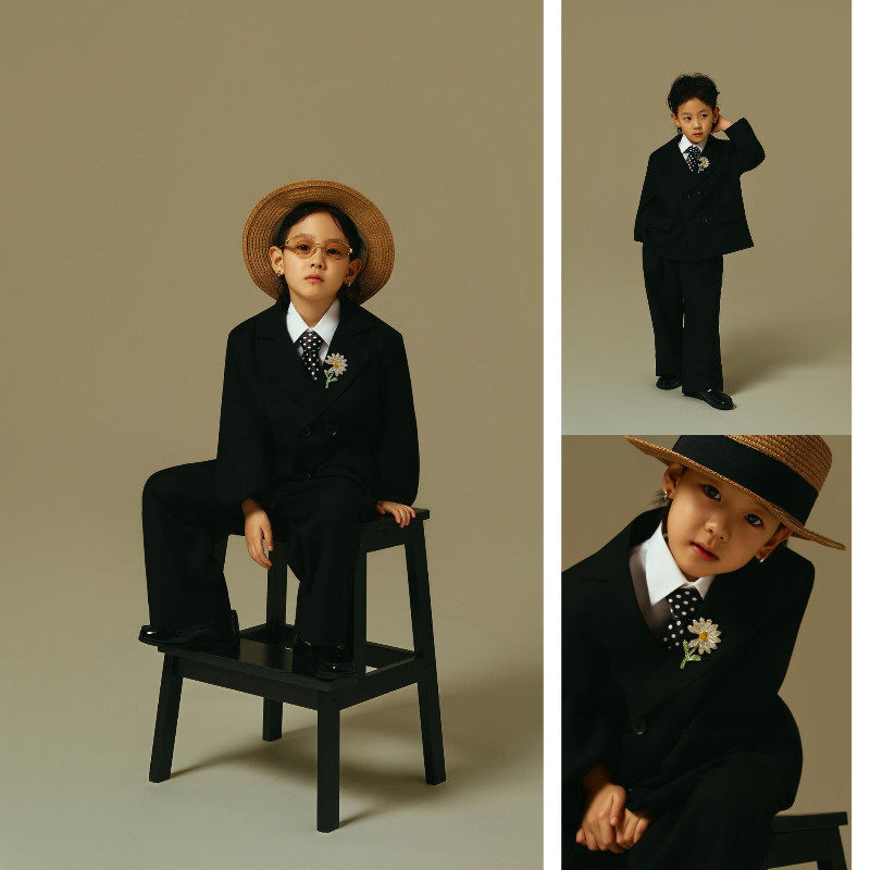G-Dragon Style Suit Children's Clothing Photography Outfit for Babies and Young Children Korean Version British Academy Style G-Dragon Style Suit Children's Clothing Photography Outfit for Babies and Young Children Korean Version British Academy Style
