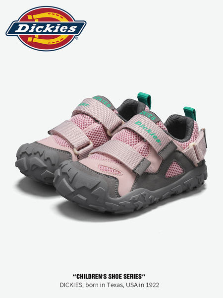 Dickies Kidsren's Sports Shoes New Style Medium and Large Kidsren's Velcro Anti-Slip Outdoor Hiking Shoes Soft-Soled Running Shoes