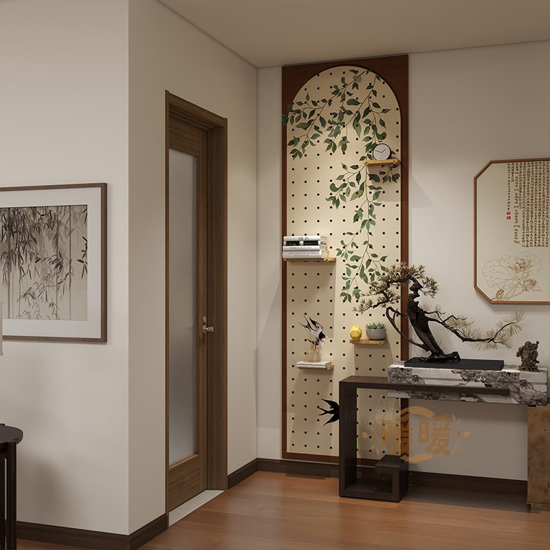 Hole board storage rack entry entrance wabi-sabi wind tunnel board solid wood hole board shape wall wooden hole board