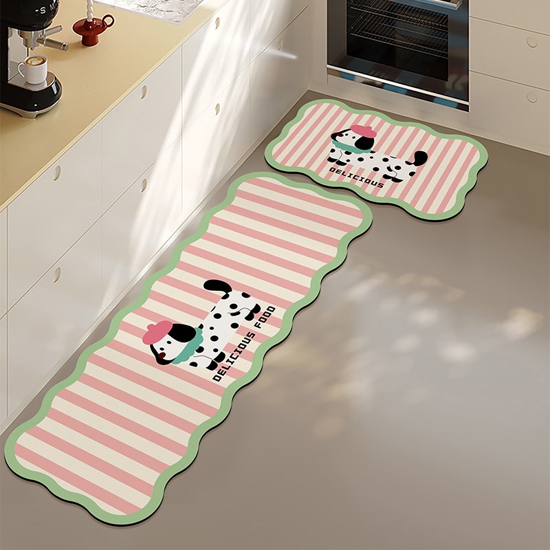 Cartoon kitchen floor mat long diatom mud wipeable no-wash absorbent carpet non-slip foot mat bathroom door mat