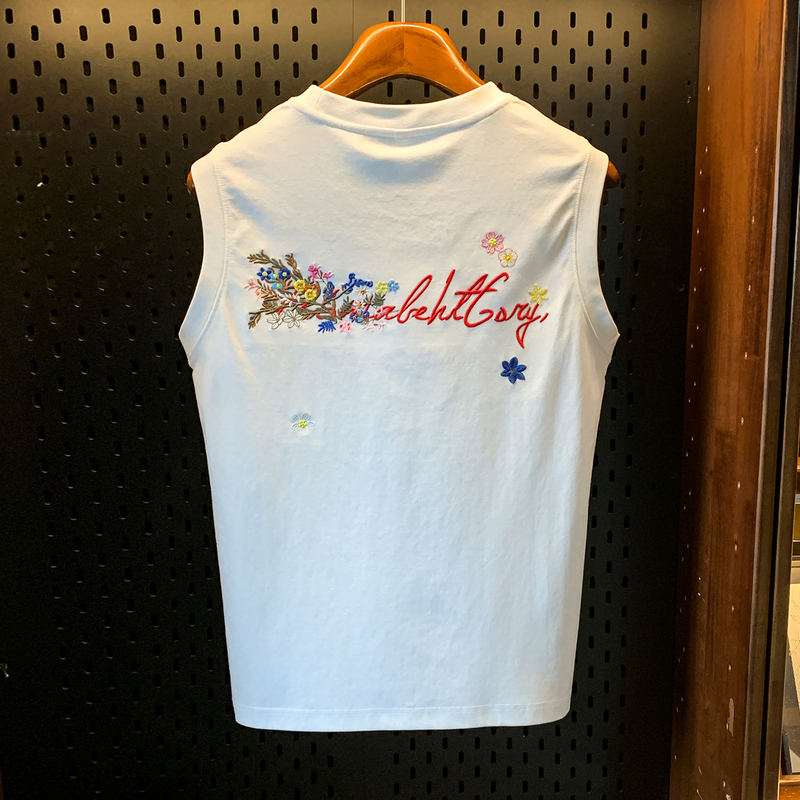 2026 New Daisy Embroidered Sleeveless T-Shirt, Summer Unisex Loose Breathable Vest, Trendy Brand Printed Top 2026 New Daisy Embroidered Sleeveless T-Shirt, Summer Unisex Loose Breathable Vest, Trendy Brand Printed Top