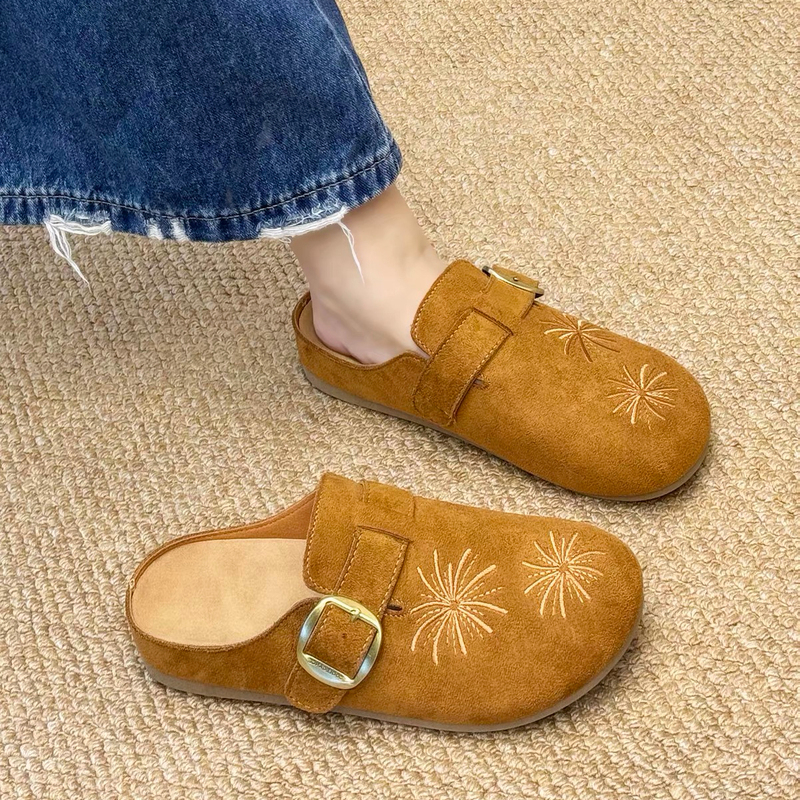 [Anti-Slip Suede + Rubber Sole] [Kalu Zongjie] Slip-On Comfortable Birkenstock-Style Half-Slipper - Fish