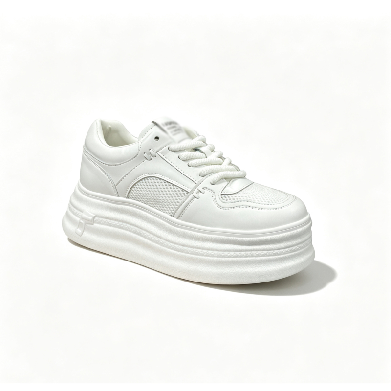 【Genuine Leather + Ultra-Light Sole】【Drunk with Color and Beauty】Lightweight, Breathable, Fashionable, Height-Increasing, Comfortable White Sneakers - Fish
