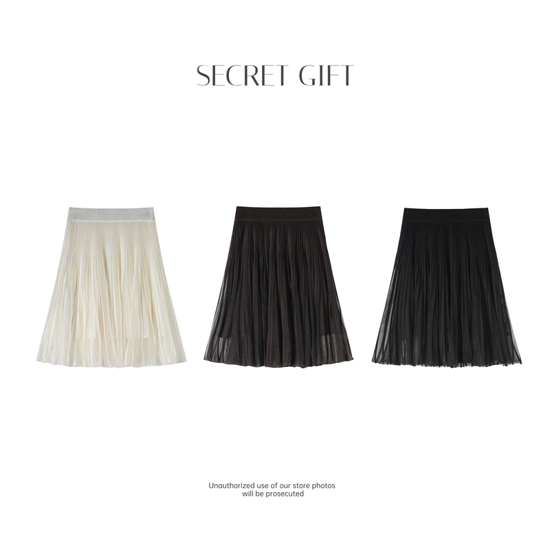 【New Autumn Collection】【Secret Gift】Ultra-Fine Organza Wool Blend Hollow-Out Knit Skirt