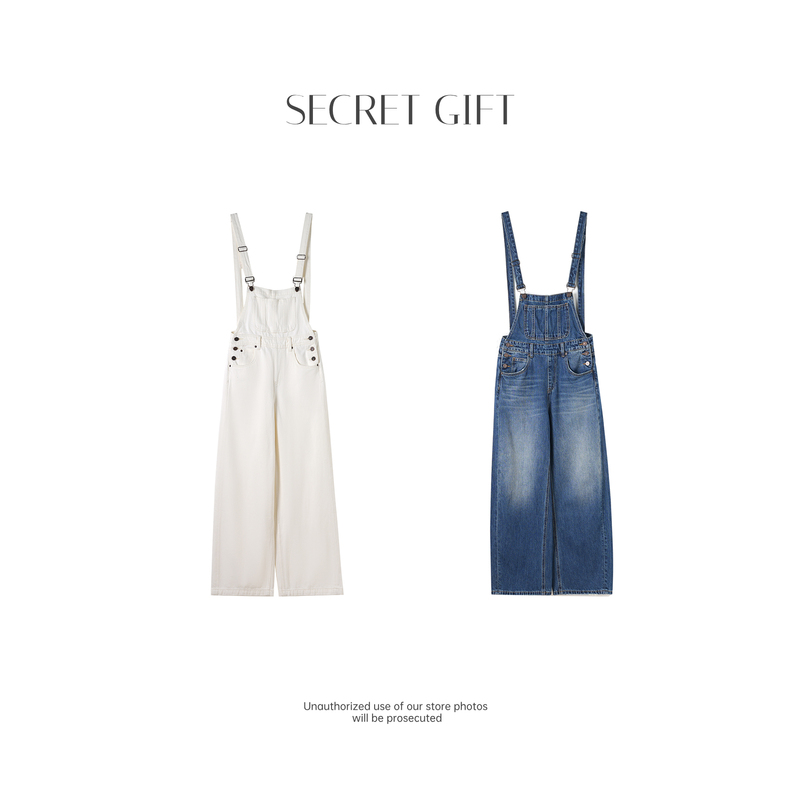 [Exclusive Turkish Patent Line] [Secret Gift] Ultra-Soft Suspender Denim Straight-Leg Pants