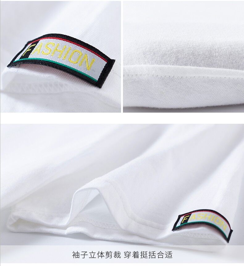 Mùa hè cotton ngắn tay áo thun nam phiên bản Hàn Quốc rộng rãi cotton tay áo nửa cổ tròn cỡ lớn áo sơ mi nam chất béo áo thun nam có cổ