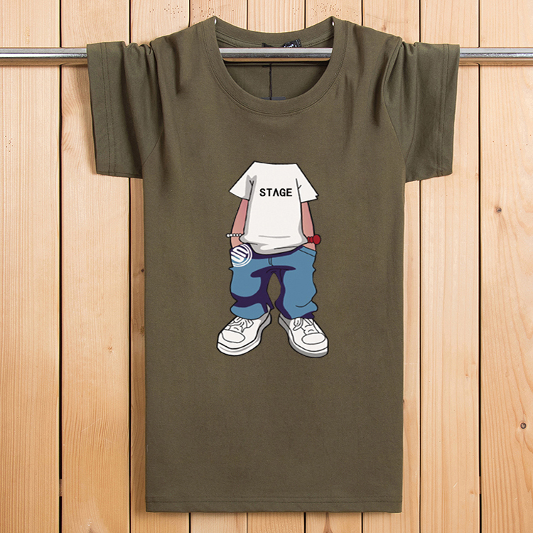 Phiên bản Hàn Quốc của nam thanh niên áo thun ngắn tay Sinh viên mùa hè nam thanh niên cotton kích thước lớn quần áo sinh viên xu hướng tay áo áo phông nam tay ngắn