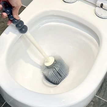 Toilet brush household long-handled cleaning brush wall-mounted bathroom no dead corner toilet soft bristle brush toilet brush