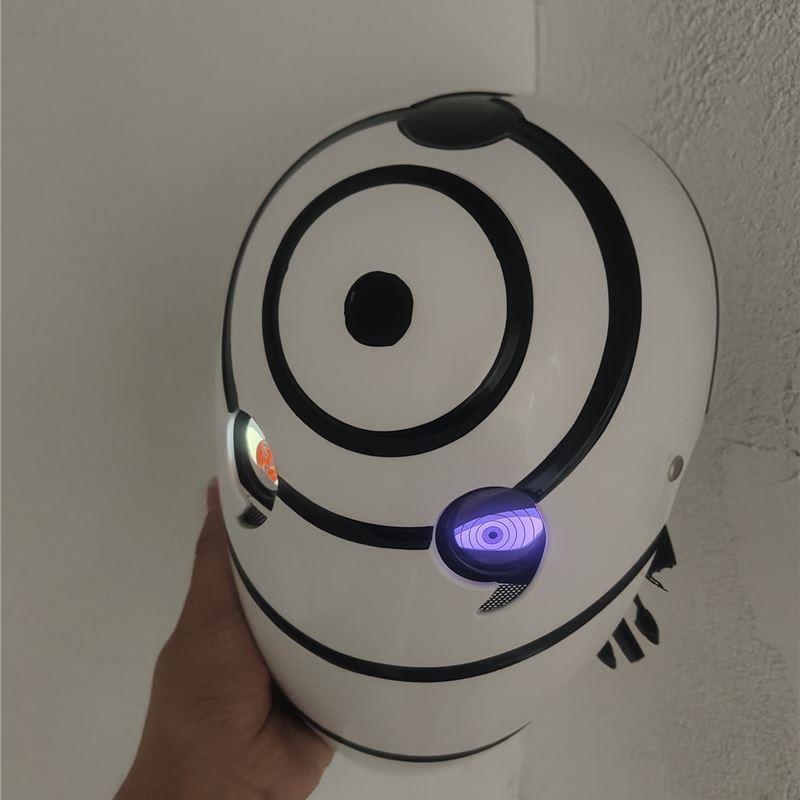 [High-End] Obito White Mask Cosplay with Glowing Eyes, Naruto Uchiha Obito Helmet Prop