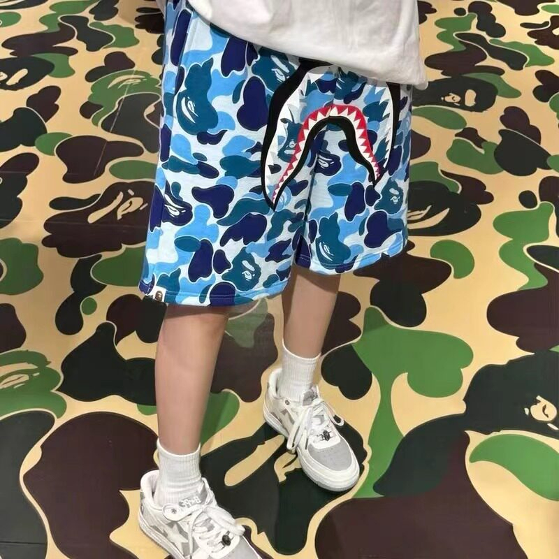 Trendy Brand Ape Ape Shark Camouflage Luminous Shorts for Men and Women, Couple's Trendy Loose Casual Five-Point Shorts, Beach Shorts Trendy Brand Ape Ape Shark Camouflage Luminous Shorts for Men and Women, Couple's Trendy Loose Casual Five-Point Shorts, Beach Shorts