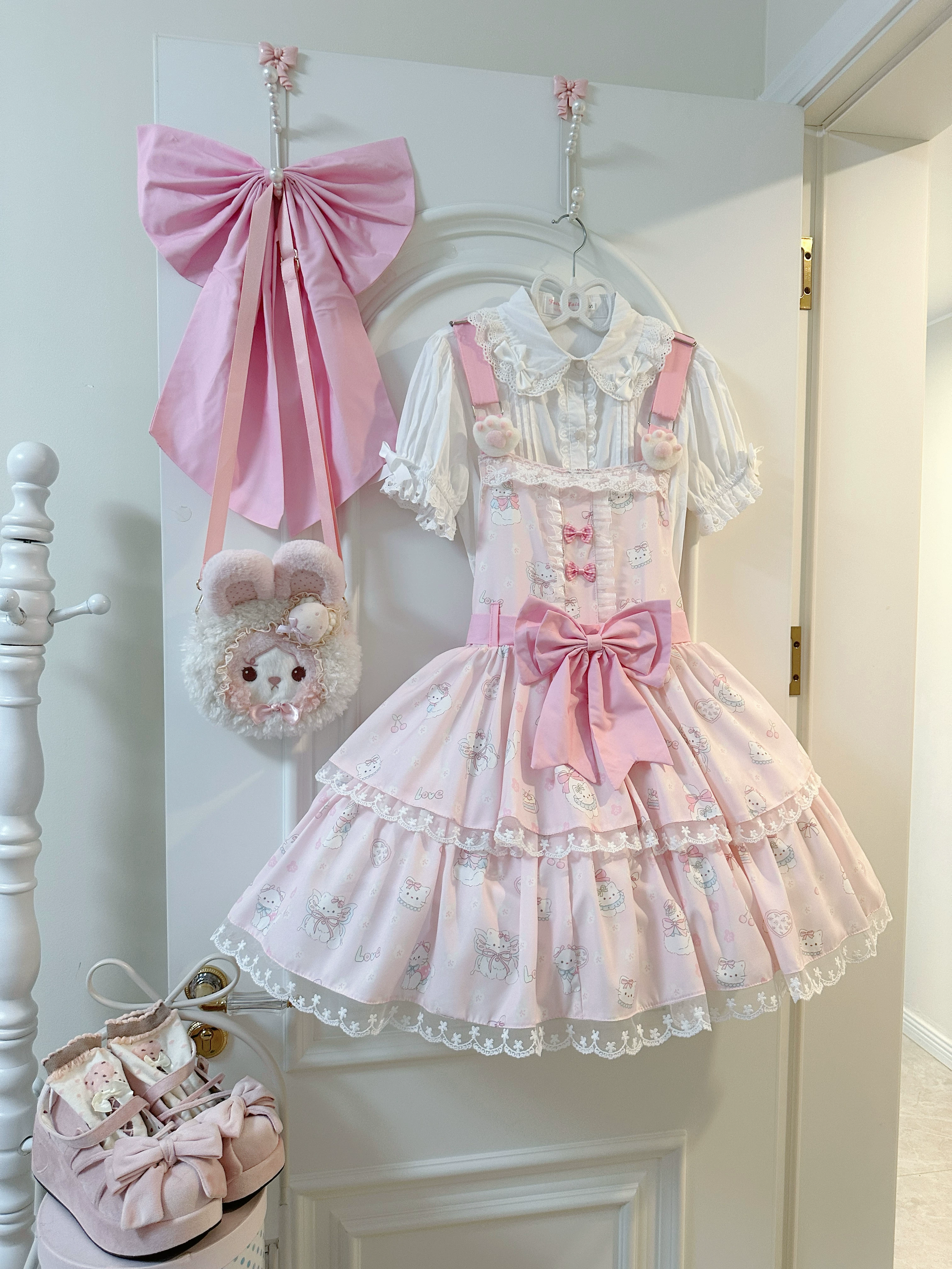 Немного сладкая Lolita оригинал [Sweetheart Meow] аутентично милая сладкая девочка универсальное повседневное детское сумка платье