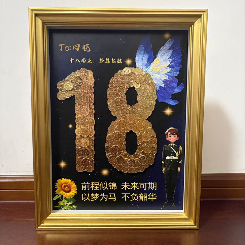 18-Year-Old Coin Coming-Of-Age Ceremony Photo Frame Material Kit Birthday Gift DIY Handmade Butterfly Boy High School Version with a Sense of Ceremony 18-Year-Old Coin Coming-Of-Age Ceremony Photo Frame Material Kit Birthday Gift DIY Handmade Butterfly Boy High School Version with a Sense of Ceremony