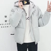 Mùa đông cotton trùm đầu xuống áo khoác bông bat tay áo thủy triều quần áo nam sinh viên Hàn Quốc ngắn bf phong cách Harajuku áo khoác cặp