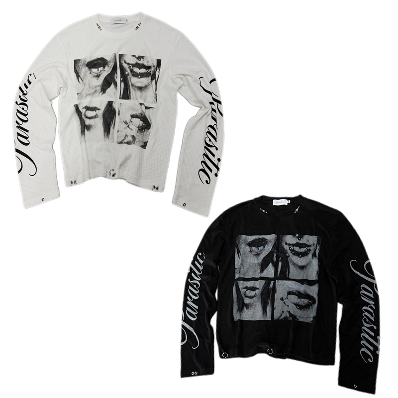 Fatenoir 26Ss Perforated Portrait Metal Ring Short Top Light Y2K Punk Slim Fit Crew Neck Waffle Knit Long Sleeve Fatenoir 26Ss Perforated Portrait Metal Ring Short Top Light Y2K Punk Slim Fit Crew Neck Waffle Knit Long Sleeve