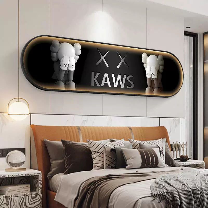 [KAWS полочка картина спальня гостиная настенная с LED подсветкой]