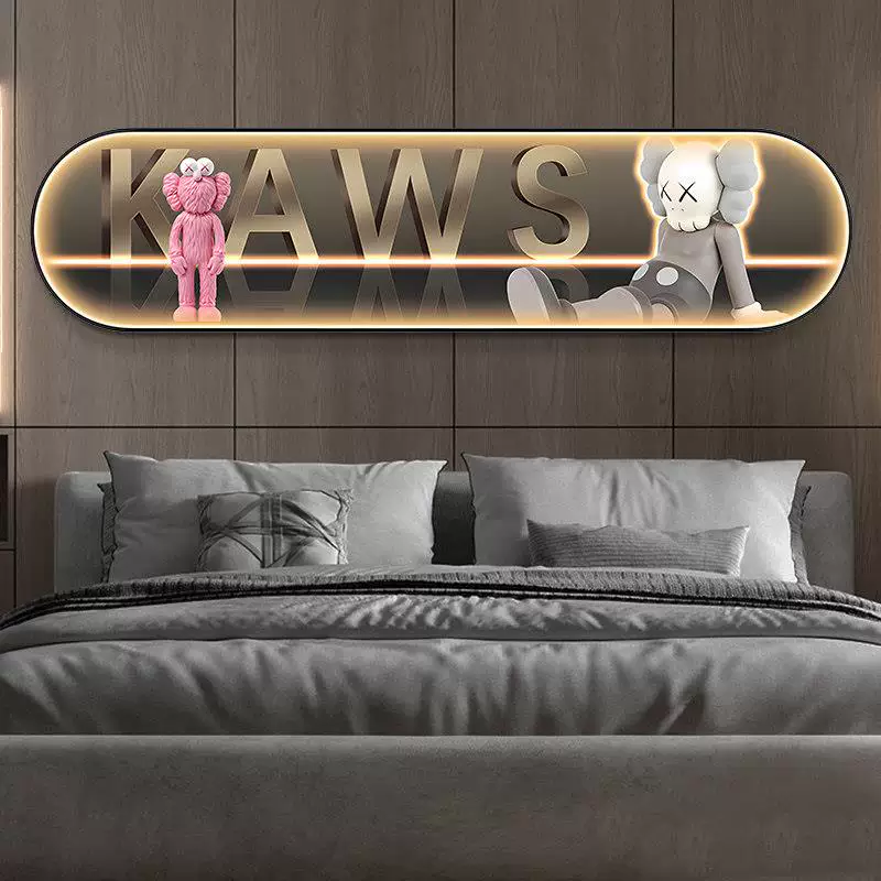 [KAWS полочка картина спальня гостиная настенная с LED подсветкой]