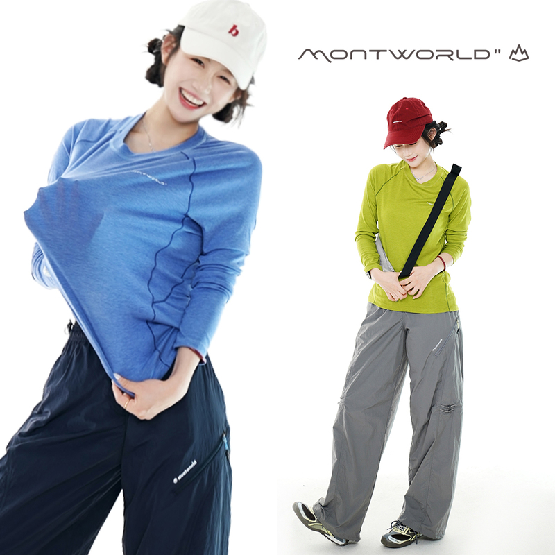 【Mountain Realm】Wool Lyocell Outdoor Couple's Moisture-Wicking, Comfortable, Skin-Friendly, Non-Restrictive Casual Long-Sleeve T-Shirt 5527