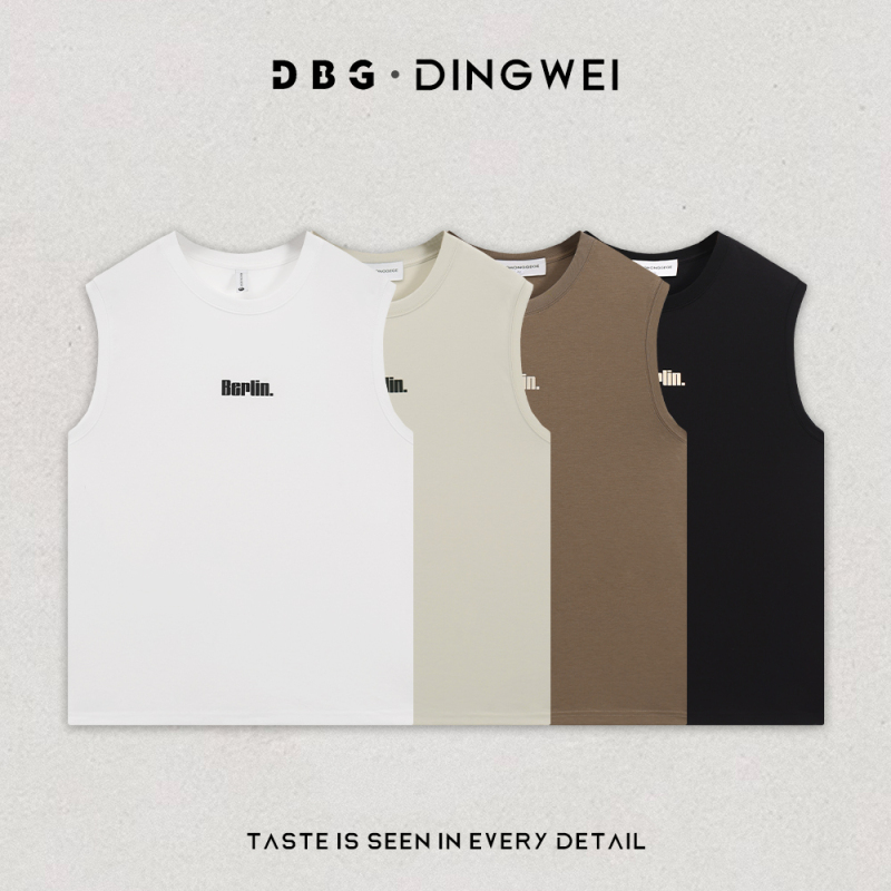 【Dbg 196】Cleanfit Minimalist Letter Tank Top for Men 20262 Summer Sleeveless T-Shirt Old Money Style High-End