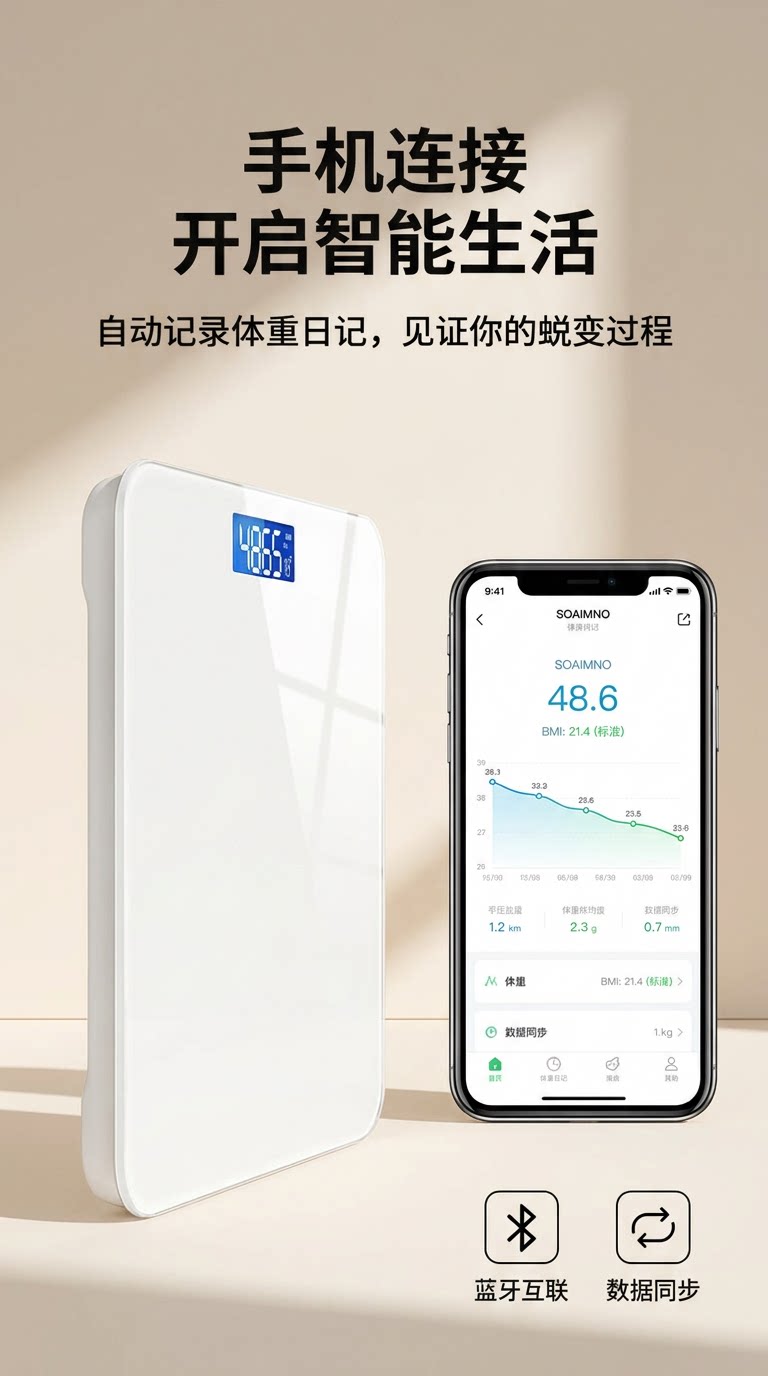 Smart Bathroom Scale Electronic Scale Household Precision Mini High-Accuracy Rechargeable Body Fat Scale Family Body Weight Scale Electronic Weighing Scale