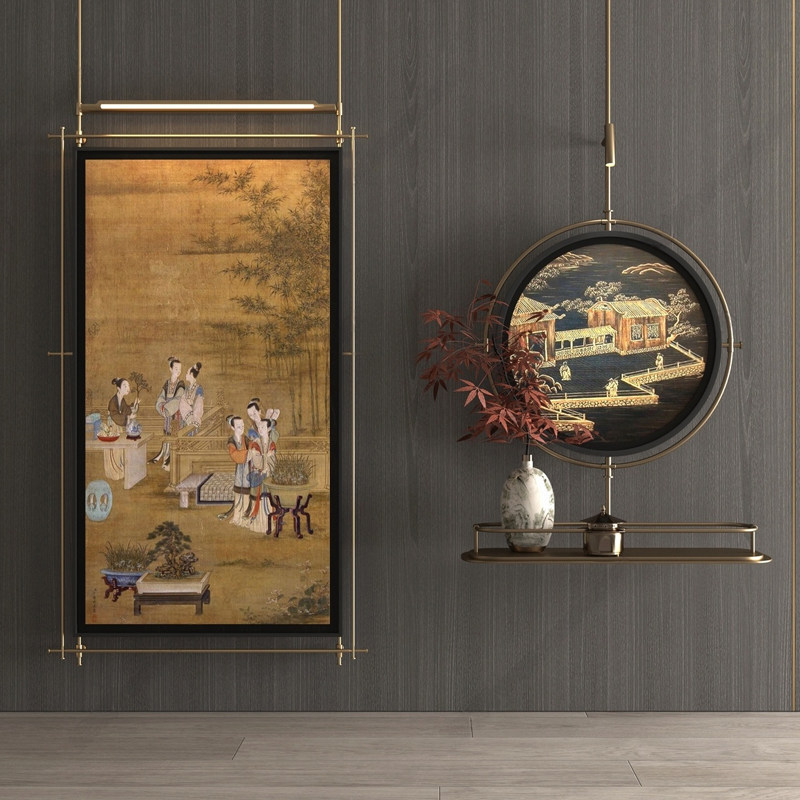 Song-Style Aesthetic Decorative Hanging Paintings, New Chinese-Style Decorative Paintings with Good Meanings, Metal Hanging Paintings for Restaurants, Clubs, and Hotels Song-Style Aesthetic Decorative Hanging Paintings, New Chinese-Style Decorative Paintings with Good Meanings, Metal Hanging Paintings for Restaurants, Clubs, and Hotels