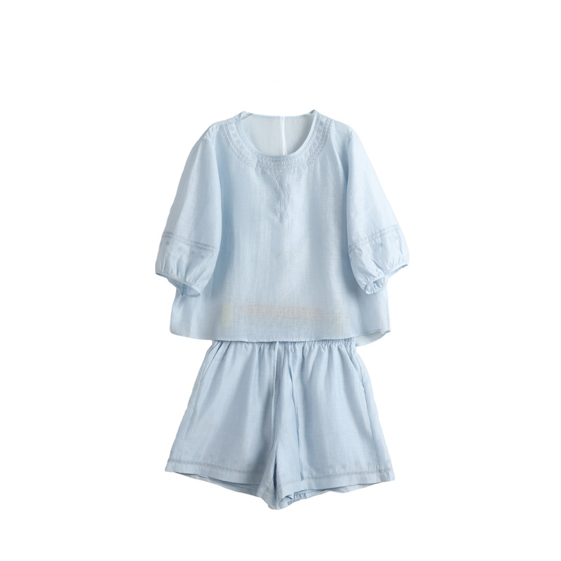 【Summer Roaming】Embroidered Casual Lazy Summer Set Dxt5402