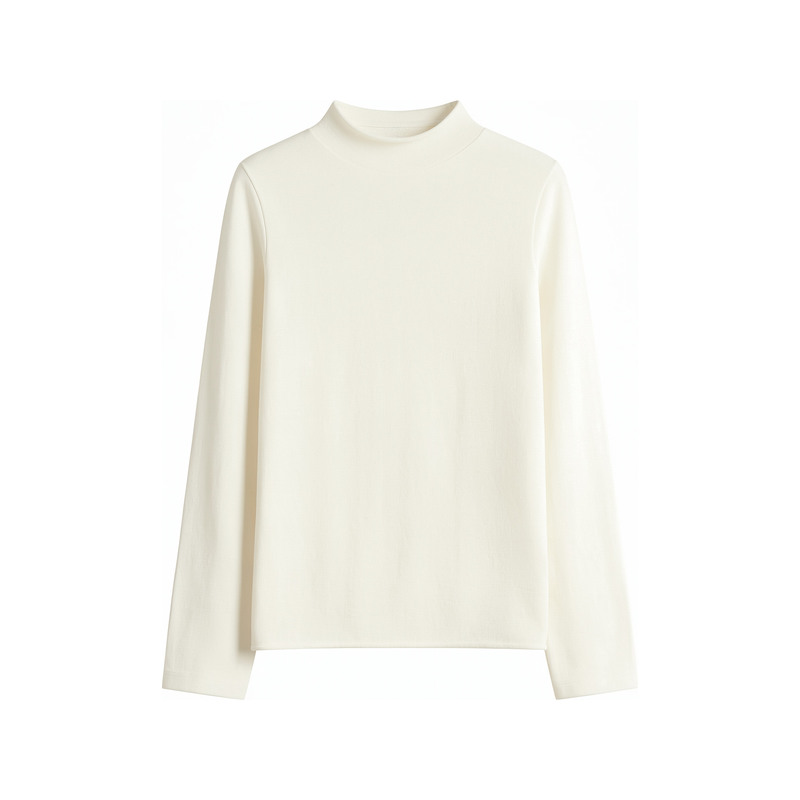 【Nuojiiji】100% Merino Wool Half-Turtleneck Soft and Versatile Long-Sleeve Base Layer Shirt Dfs5665