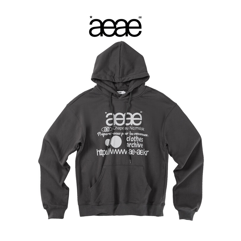 Aeae official store Autumn and Winter Warm Korean Niche Letter Print Hooded Sweatshirt for Men and Women Loose Casual Hoodie Top