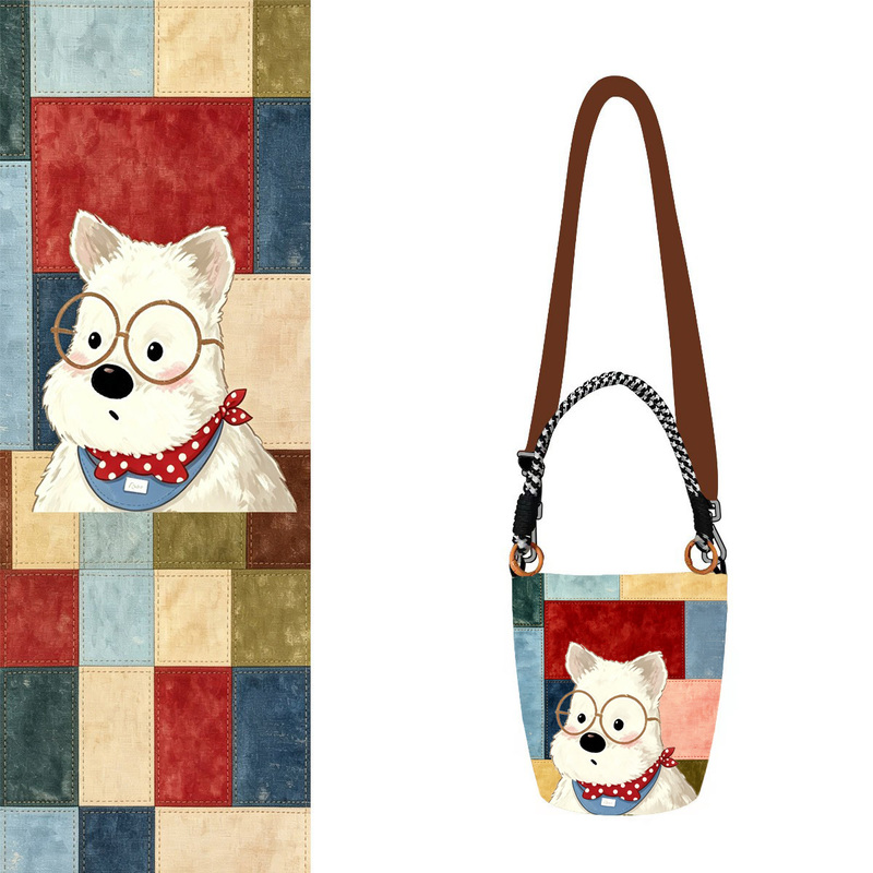 26 New Artistic Duck Designer Collaboration Patchwork Puppy Unique Niche Canvas Bag Crossbody Bag Handheld Phone Bag