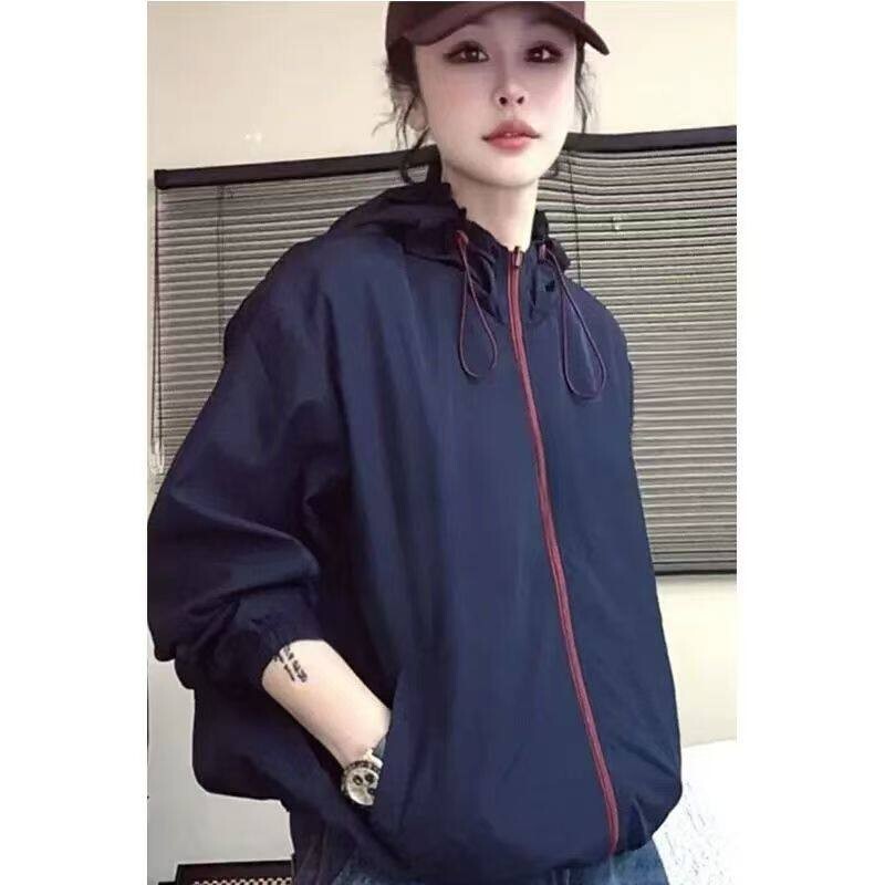 07-30【Bust 114, Length 64】Hooded Short Jacket with Double Pockets and Zipper for Women 635 07-30【Bust 114, Length 64】Hooded Short Jacket with Double Pockets and Zipper for Women 635