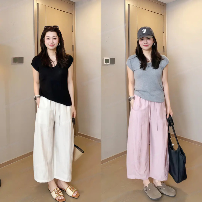 06-16 【Highly Recommended~】M Waist Size 64, Pants Length 88, Nine-Point Tencel Linen Pants 12663