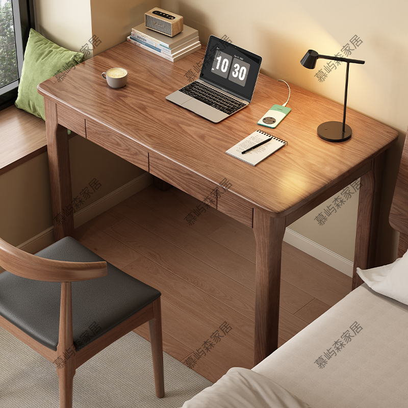All Solid Wood Desk, Study Room Computer Desk, Office Desk, Home Student Study Writing Desk, Bedroom Small Apartment Bedside Table