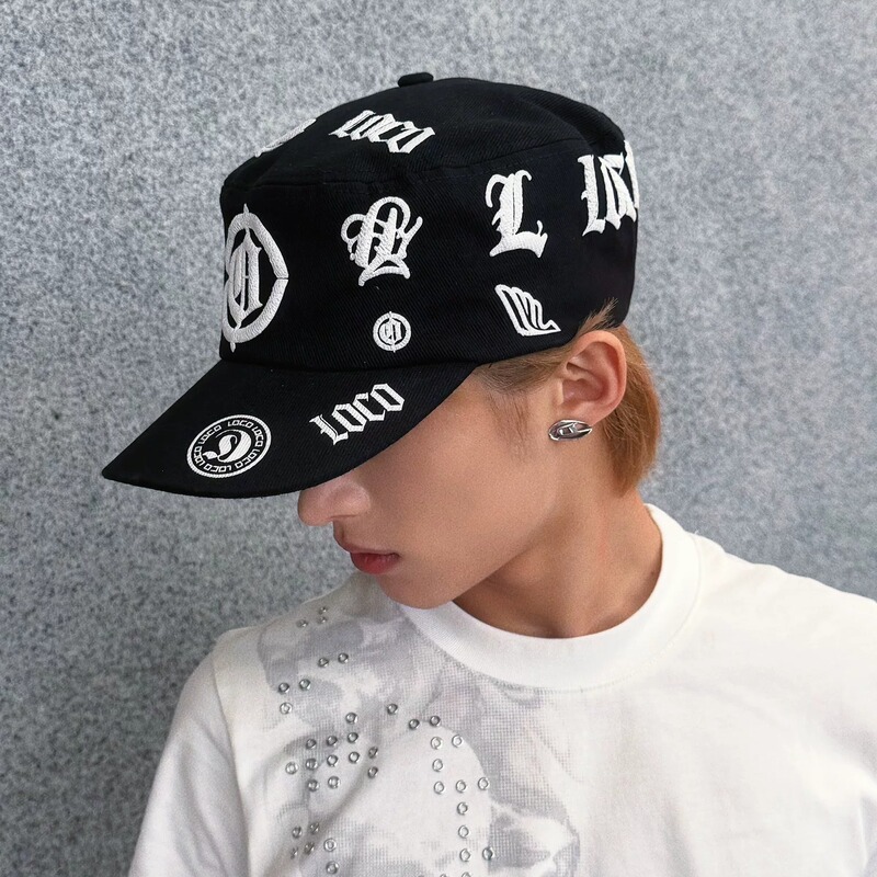 【No Returns or Exchanges on Hats】Loco Design with Multiple Logos, American-Style Baseball Cap, Adjustable, Unisex