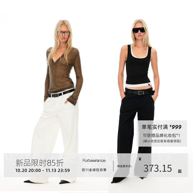 Forbearance100 Cotton 15oz Mid-Low Waist Autumn Straight-Leg Jeans Heavyweight Supermodel Simple Versatile Black and White Jeans Forbearance100 Cotton 15oz Mid-Low Waist Autumn Straight-Leg Jeans Heavyweight Supermodel Simple Versatile Black and White Jeans