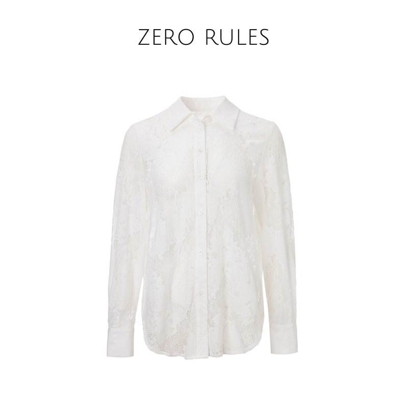 Elegant and Luxurious【Floating Flower Moon Shadow】High-End Strong Twisted Washed Cotton, Elegant Hollow Lace Shirt! Elegant and Luxurious【Floating Flower Moon Shadow】High-End Strong Twisted Washed Cotton, Elegant Hollow Lace Shirt!