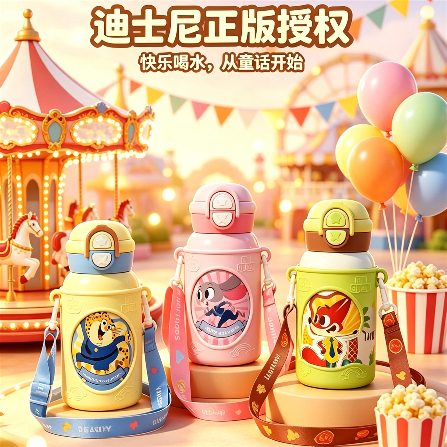 儿童保温杯316食品级吸管水杯可爱便捷斜挎幼儿园上学生专用水壶