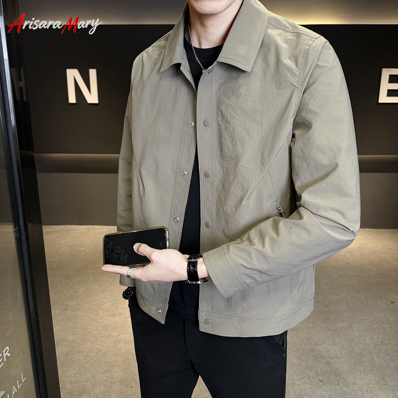 A&M Executive Jacket Men's Outerwear Men's Autumn and Spring 2026 New Style High-End Windproof Casual Lapel Autumn Wear