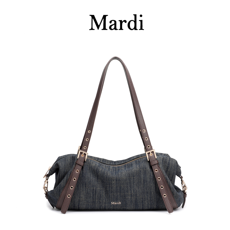 【Mardi Official】Versatile Commuting Large-Capacity Casual Retro Denim Bag Distressed Style Simple and Fashionable