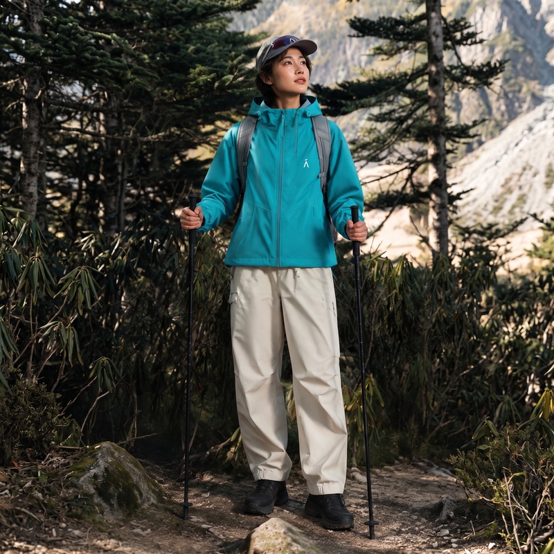 Lesacha Lanstone! Waterproof Niche Design Double-Zip Short Jacket with Hood, Loose and Versatile Coat