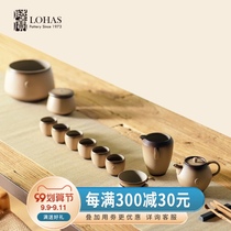 Lubao Ceramic Kung Fu Tea Set Tea Filter Childrens Fun Earth Glaze Tea Can Single Pot Sea New Chinese Humanities Tea Seats