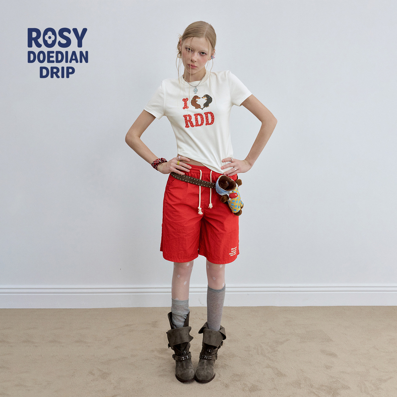 Rosydoedian [Less Drama] Zhao Lusi's Same Style Loose Casual Sports Shorts for Women in Summer
