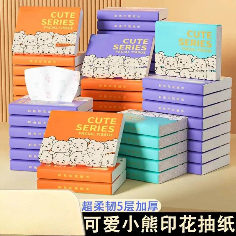 [Order Now and Get 50% Off] Premium Printed Tissue Paper Portable Small Pack Tissue Box Full Box Household Facial Tissue Hx
