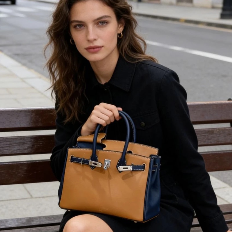 In Stock - New Single-Shoulder Handbag Crossbody Bag Bg3625 - Sun Yellow with Sapphire Blue - Bg-2 Gift Box