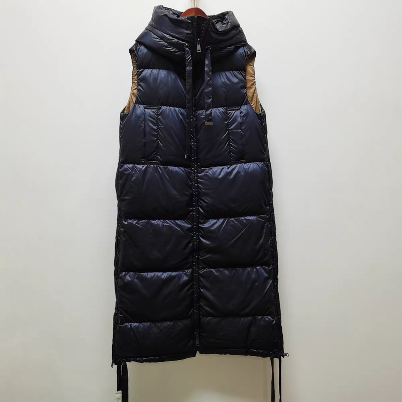 6.18 Event m Autumn and Winter Women's Long Over-The-Knee Hooded Duck down Classic down Vest Soft and Warm Sleeveless Top 6.18 Event m Autumn and Winter Women's Long Over-The-Knee Hooded Duck down Classic down Vest Soft and Warm Sleeveless Top