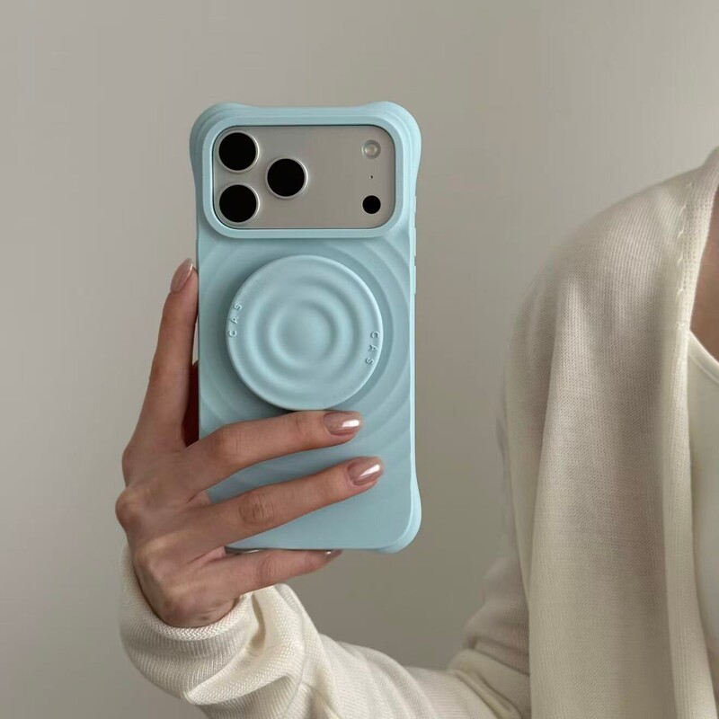 Casyetifi Sky Blue Ripple Pattern Liquid Phone Holder Airbag Magnetic Holder Compatible with Magsafe Universal Casyetifi Sky Blue Ripple Pattern Liquid Phone Holder Airbag Magnetic Holder Compatible with Magsafe Universal