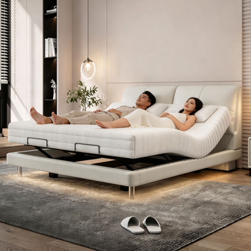 Electric Cube Smart Bed Elephant Ear Electric Adjustable Bed Couple's Non-Disturbing Double Bed Multifunctional Electric Bed