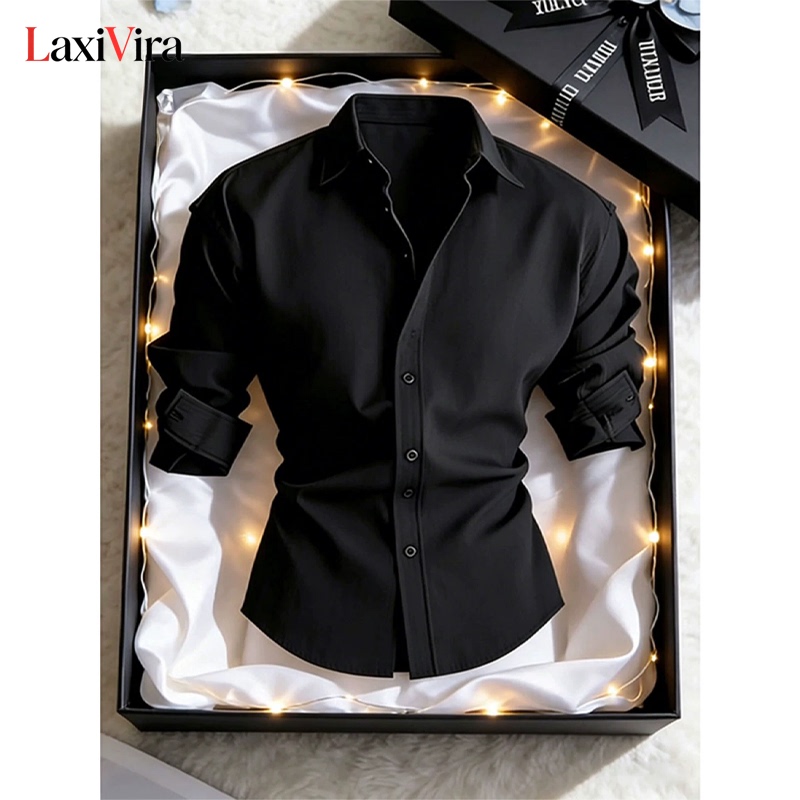 High-End Naples Black Godfather Shirt Men's Summer Pure Cotton Slim Long-Sleeved Shirt Jacket Men's Autumn High-End Naples Black Godfather Shirt Men's Summer Pure Cotton Slim Long-Sleeved Shirt Jacket Men's Autumn